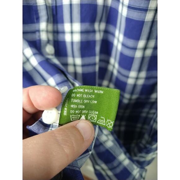 Orvis Men's M Shirt Blue White Plaid Collared Button Long Sleeve Business... - Picture 10 of 11